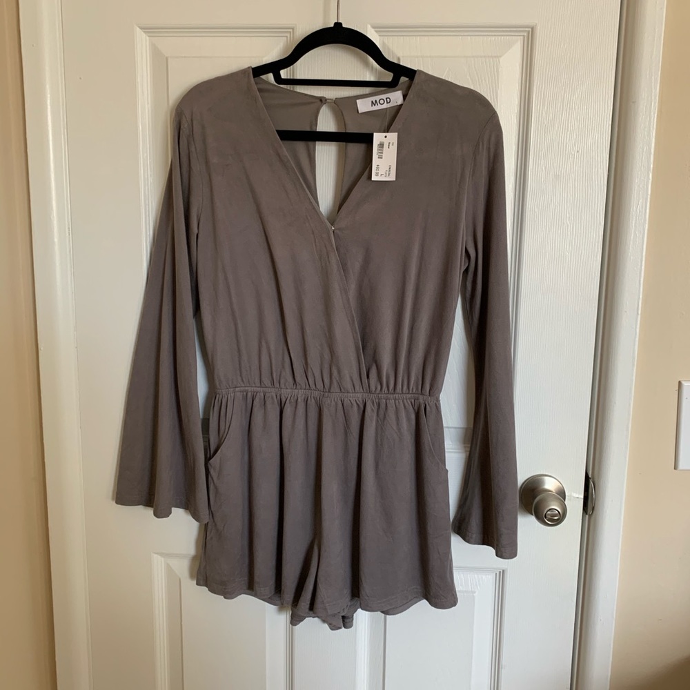 MOD suede grey romper